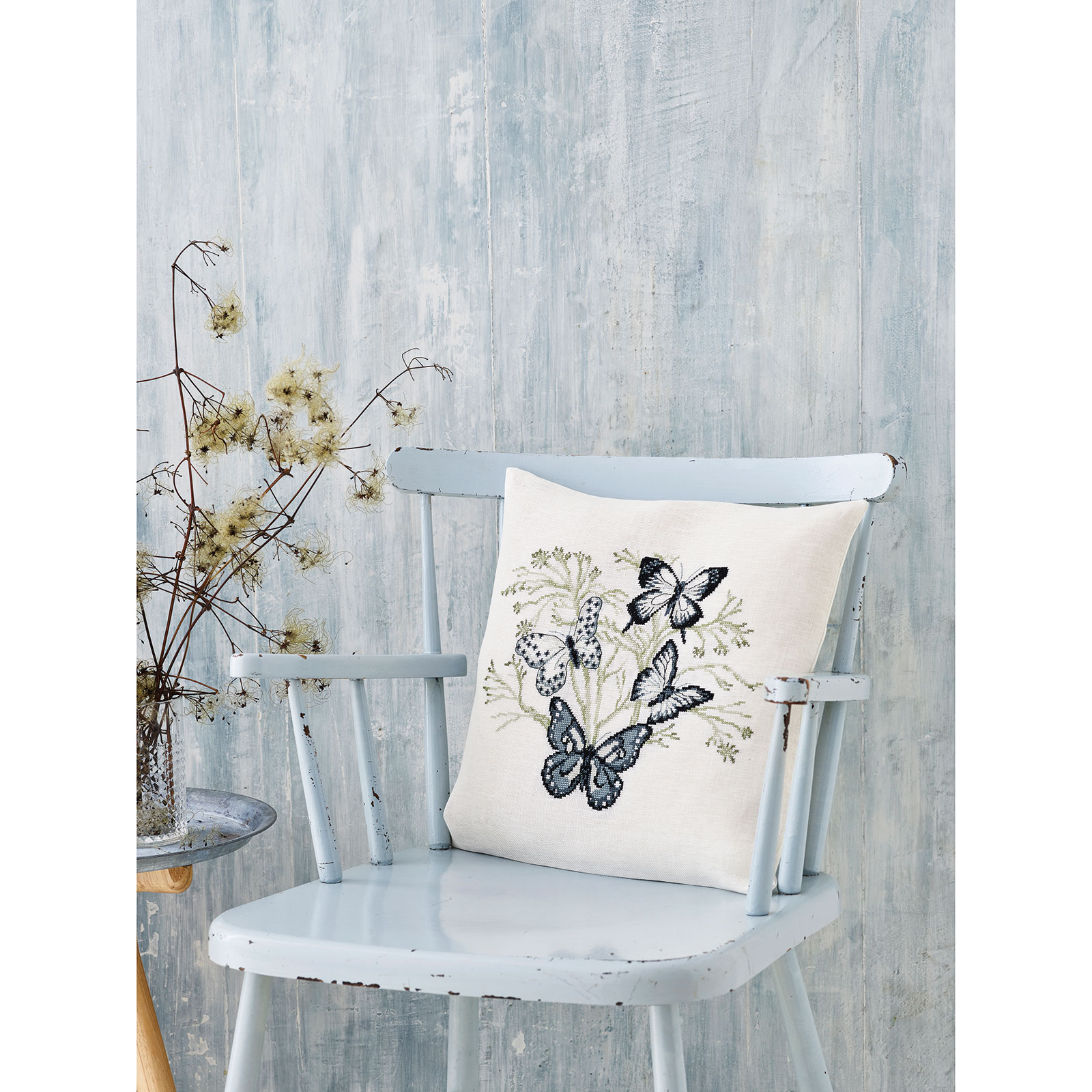 Permin 83-2160 Borduurpakket Vlinders 40x40cm - STUK