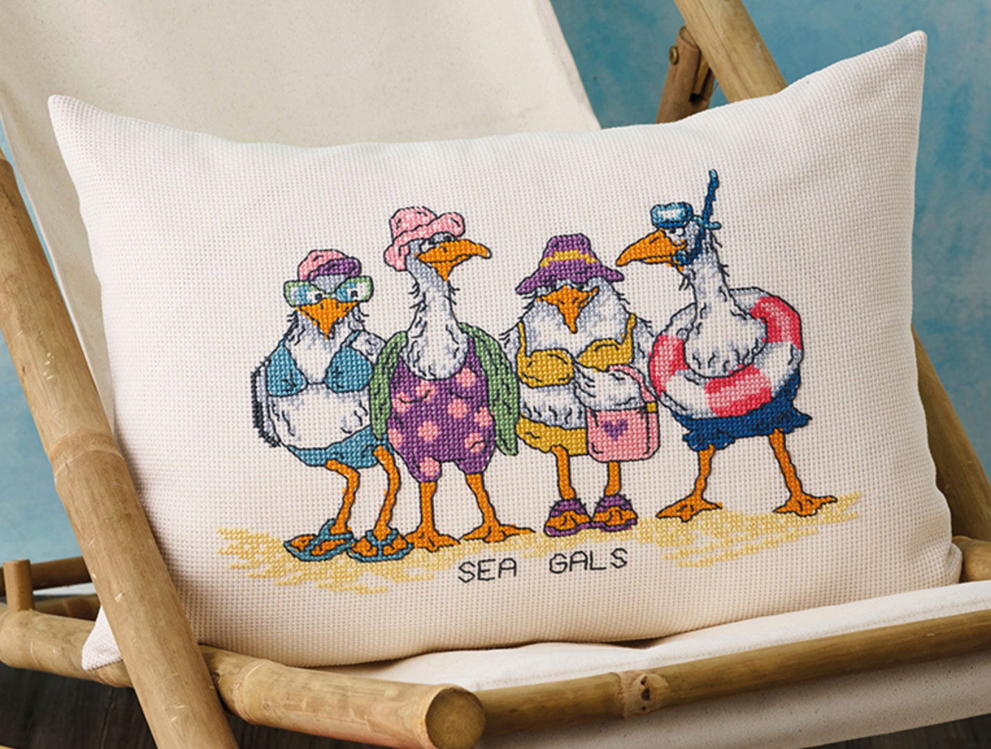 Permin 83-4474 Borduurpakket Zeemeeuwen 58x40cm - STUK