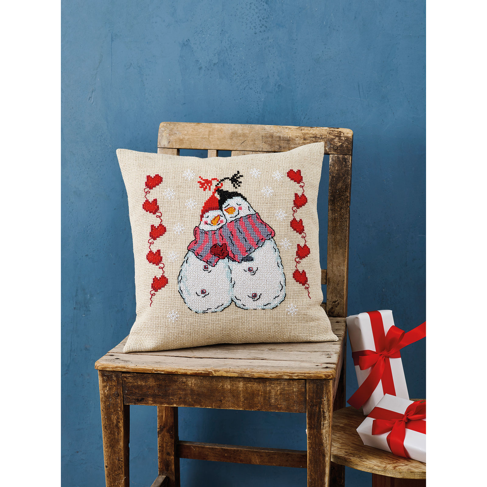 Permin 83-5216 Borduurpakket Sneeuwpoppen 40x40cm - STUK