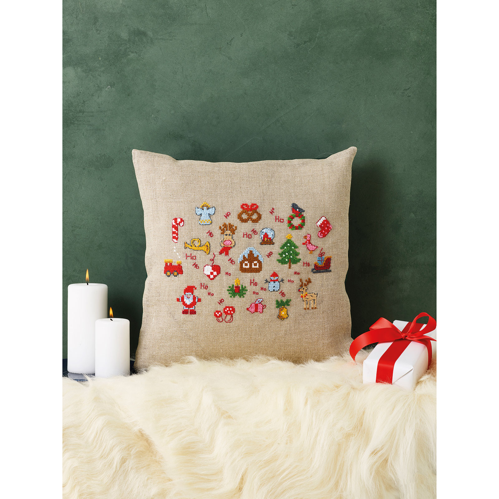 Permin 83-5238 Borduurpakket Ho, ho, ho 40x40cm - STUK