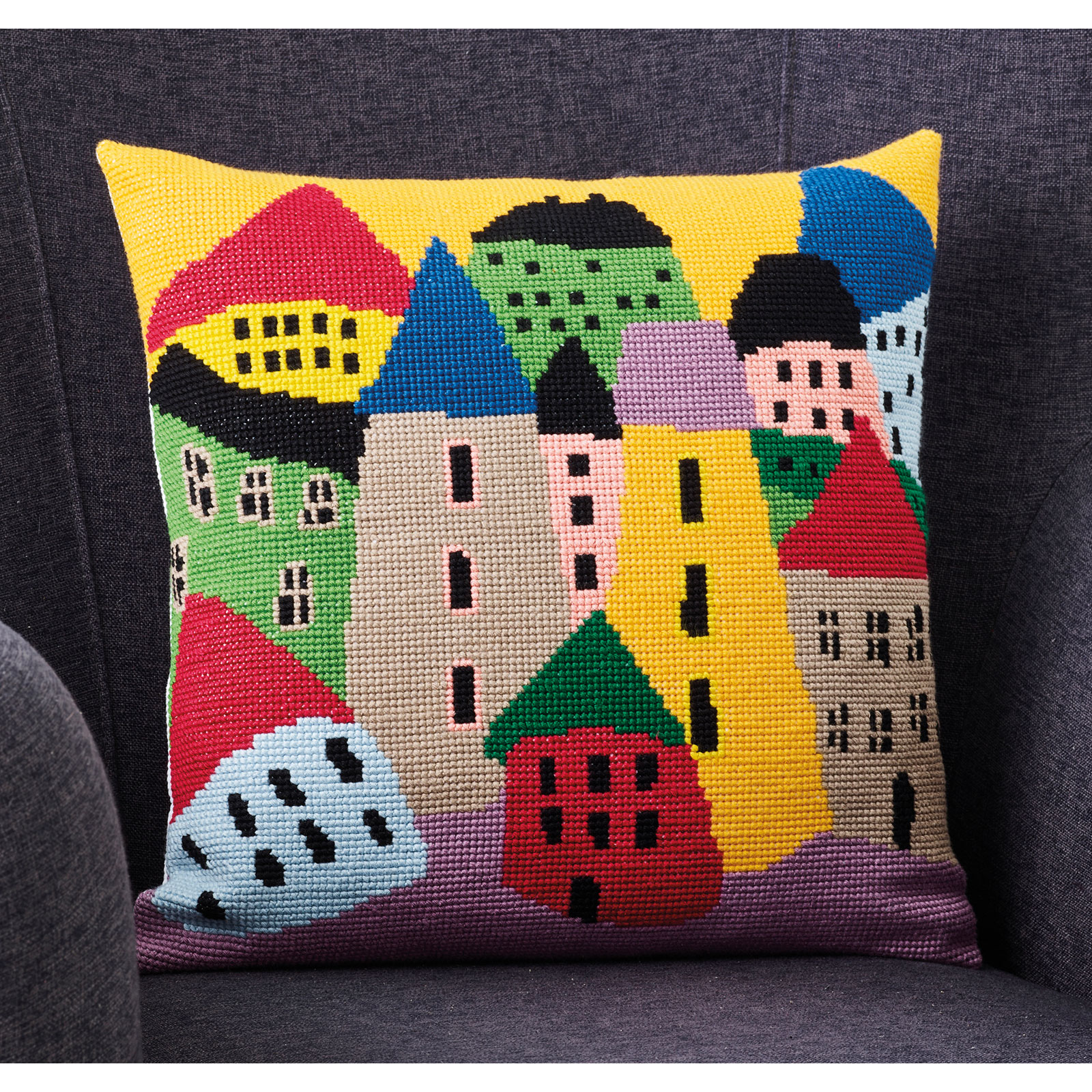 Permin 83-5319 De scheve huizen 40x40cm - STUK