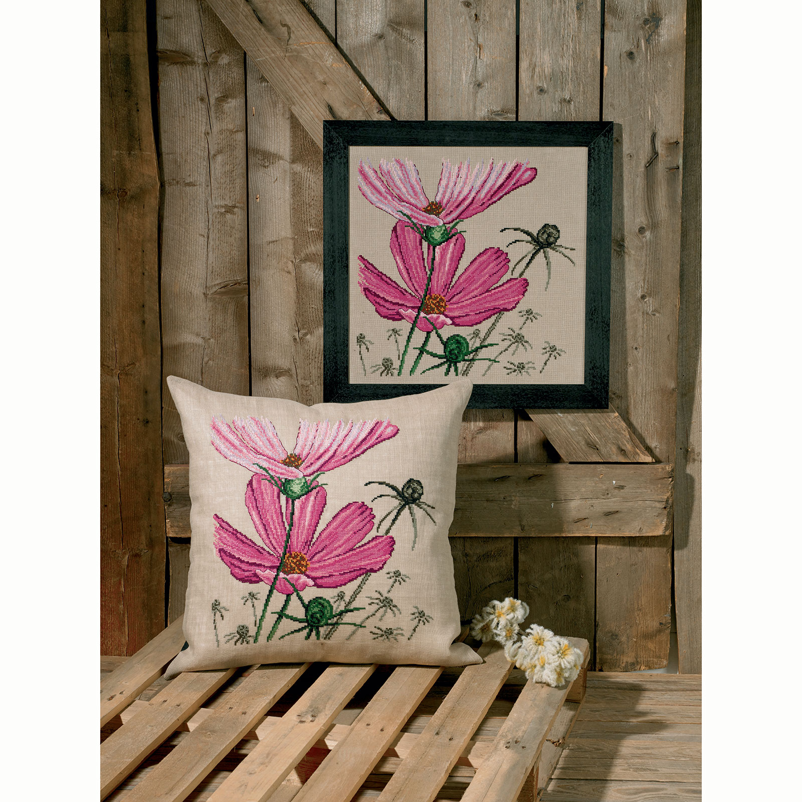 Permin 83-8109 Kussen Borduurpakket Daisy 60x60 cm - STUK