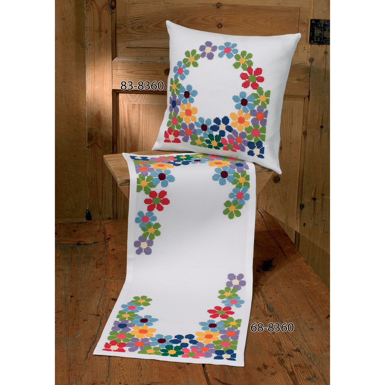 Permin 83-8360 Kussen Borduurpakket Anemonen 40x40 cm - STUK