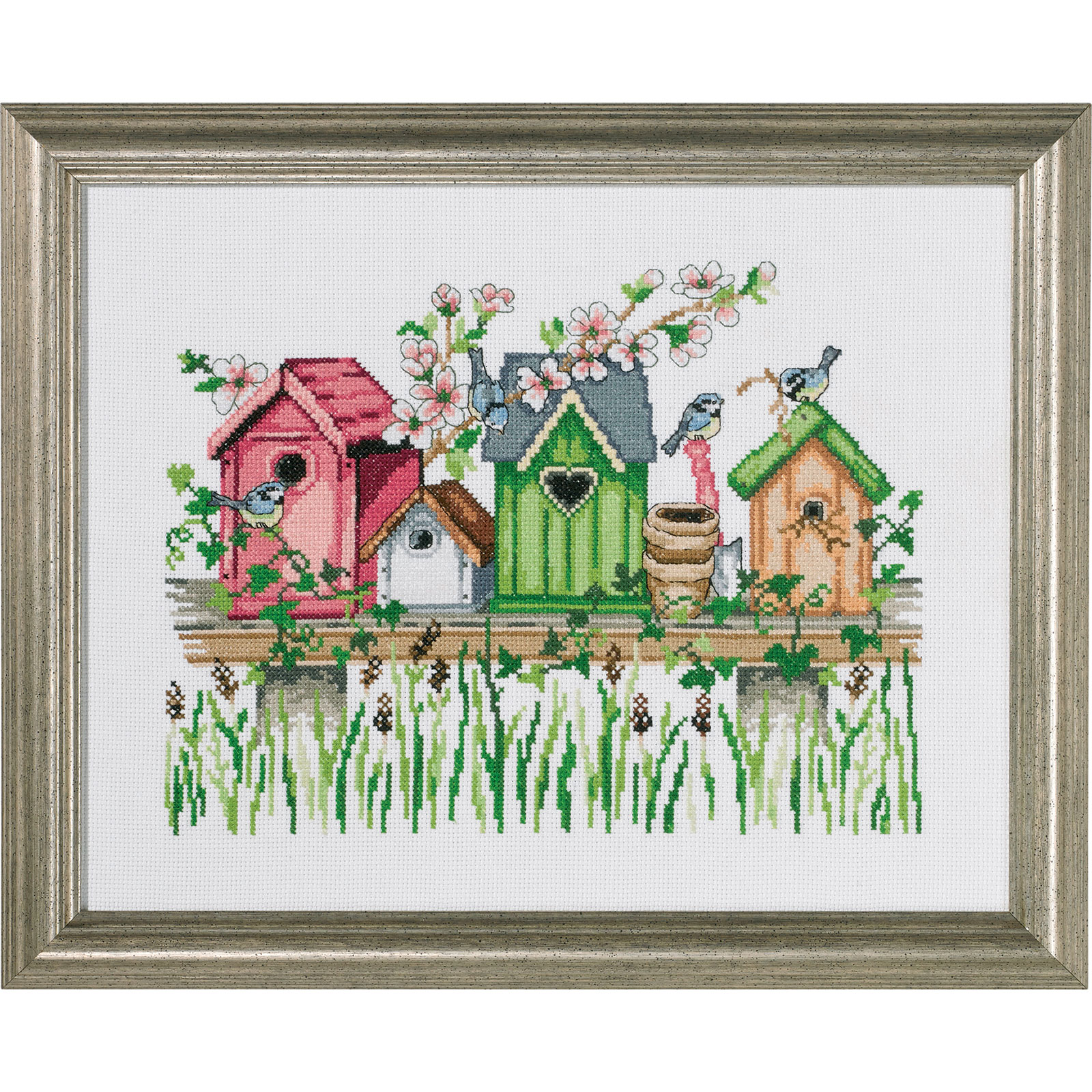 Permin 92-0310 Borduurpakket Vogelhuisje plank 37x29 cm - STUK