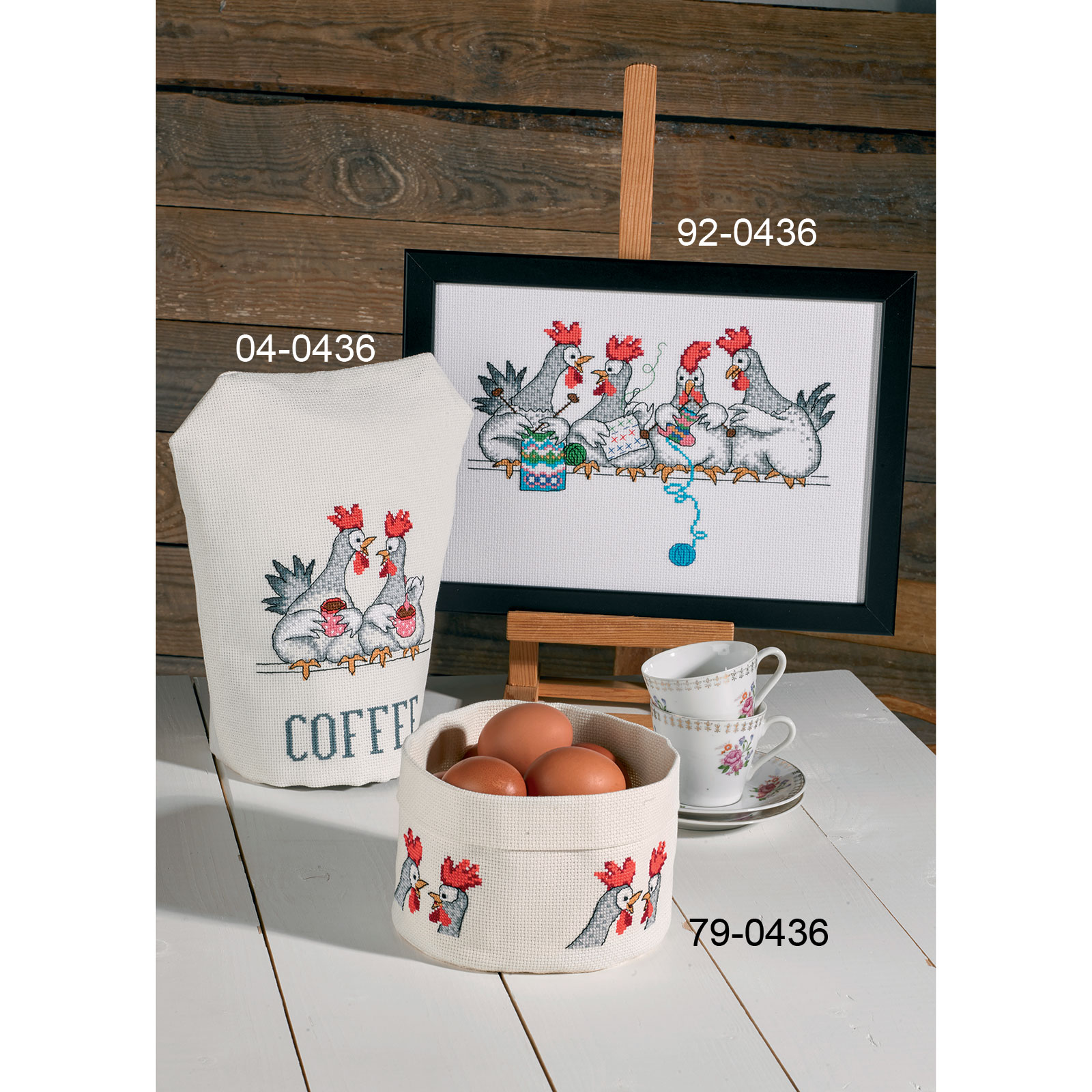 Permin 92-0436 Borduurpakket kippenpraat 29x20 cm - STUK