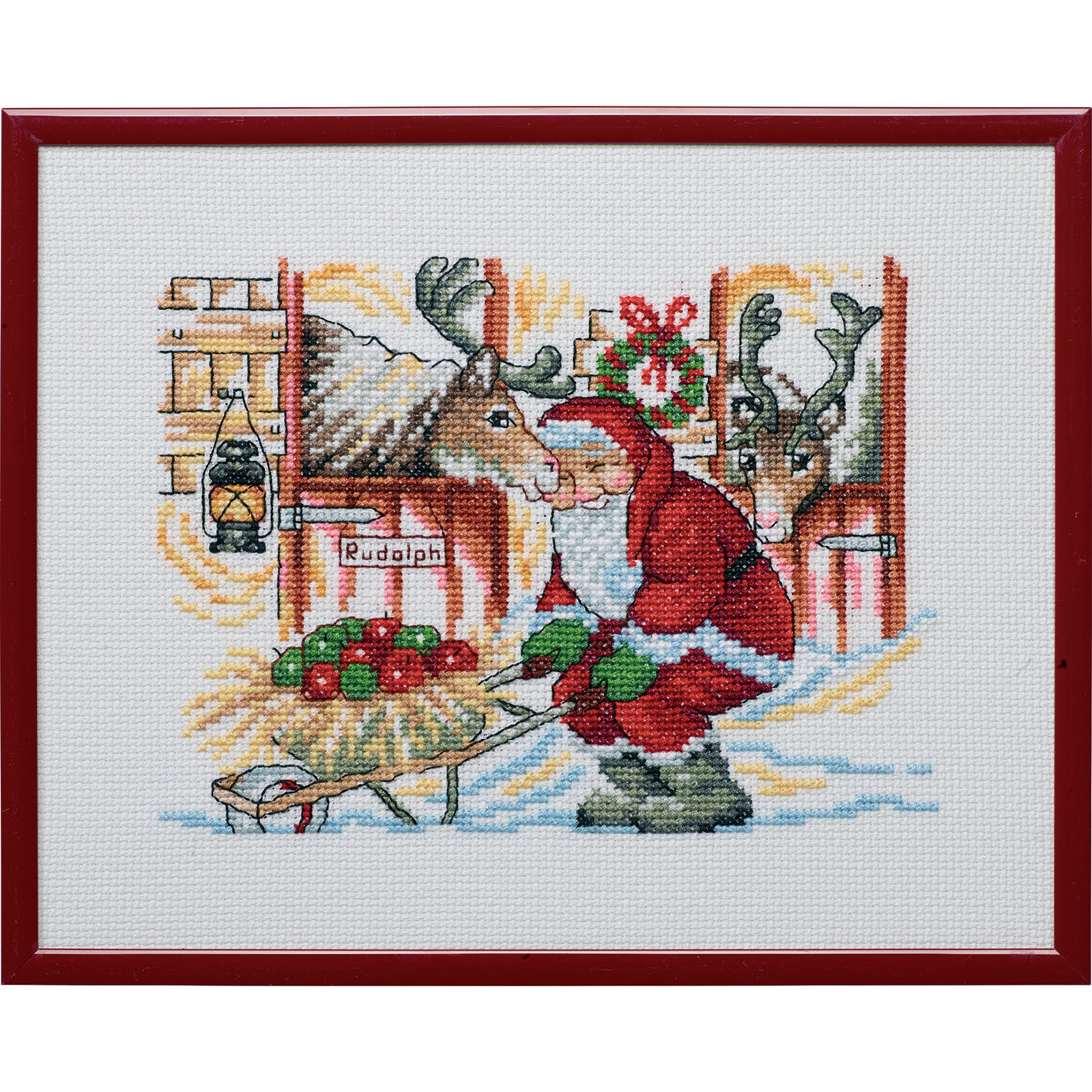 Permin 92-1276 Borduurpakket Kerstman 25x20 cm - STUK