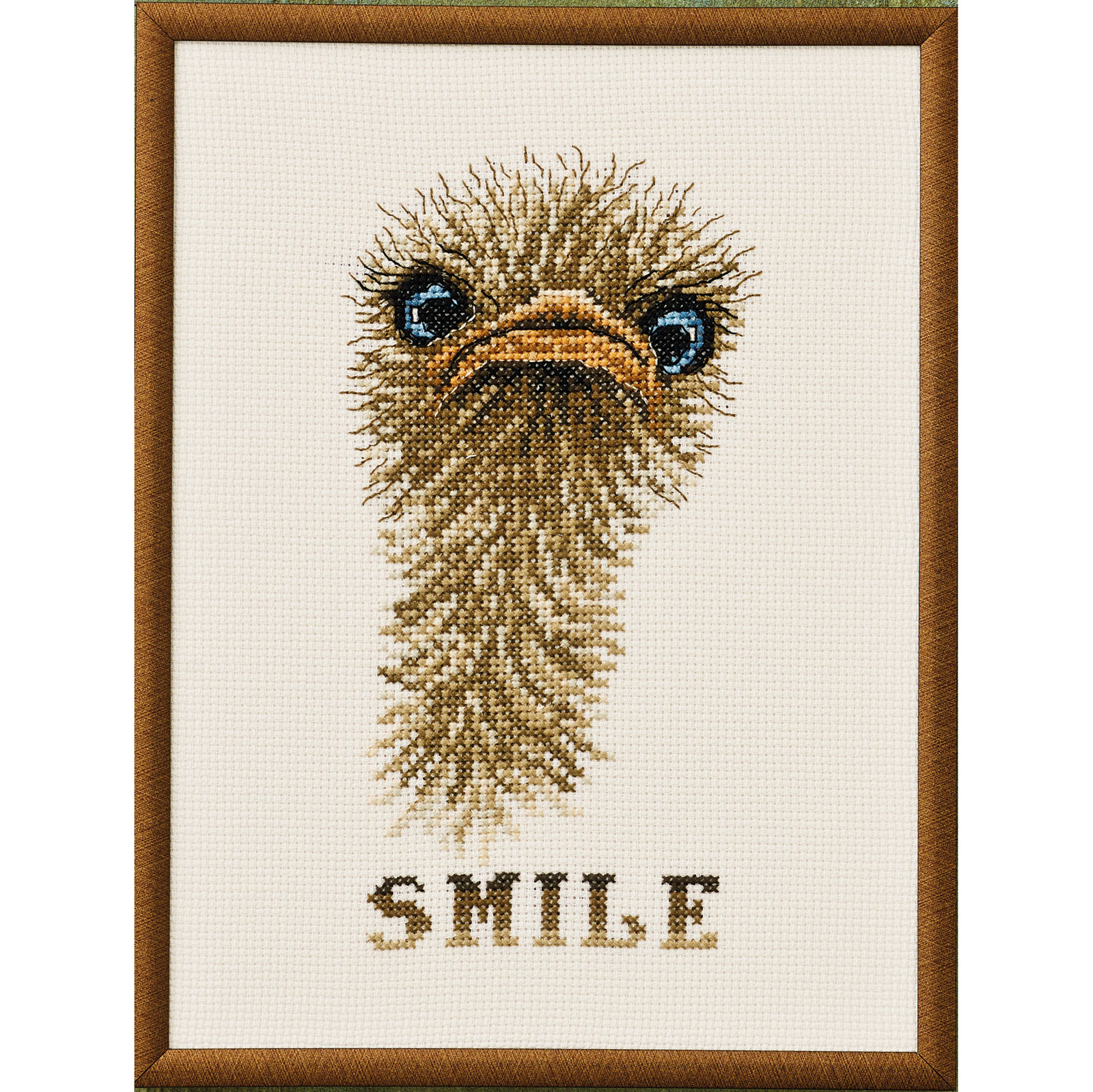 Permin 92-2198 Borduurpakket Struisvogel smile 18x24cm - STUK