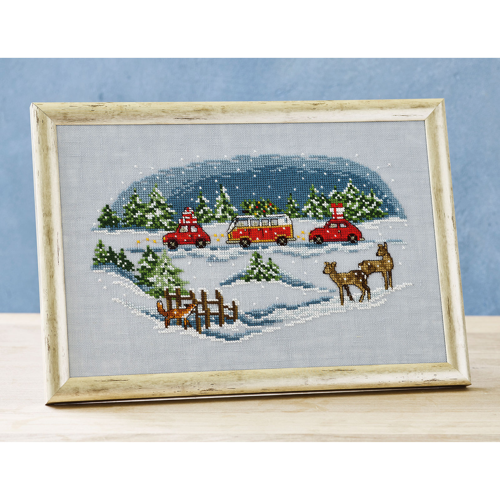 Permin 92-2288 Borduurpakket Thuis voor kerst 30x20 - STUK