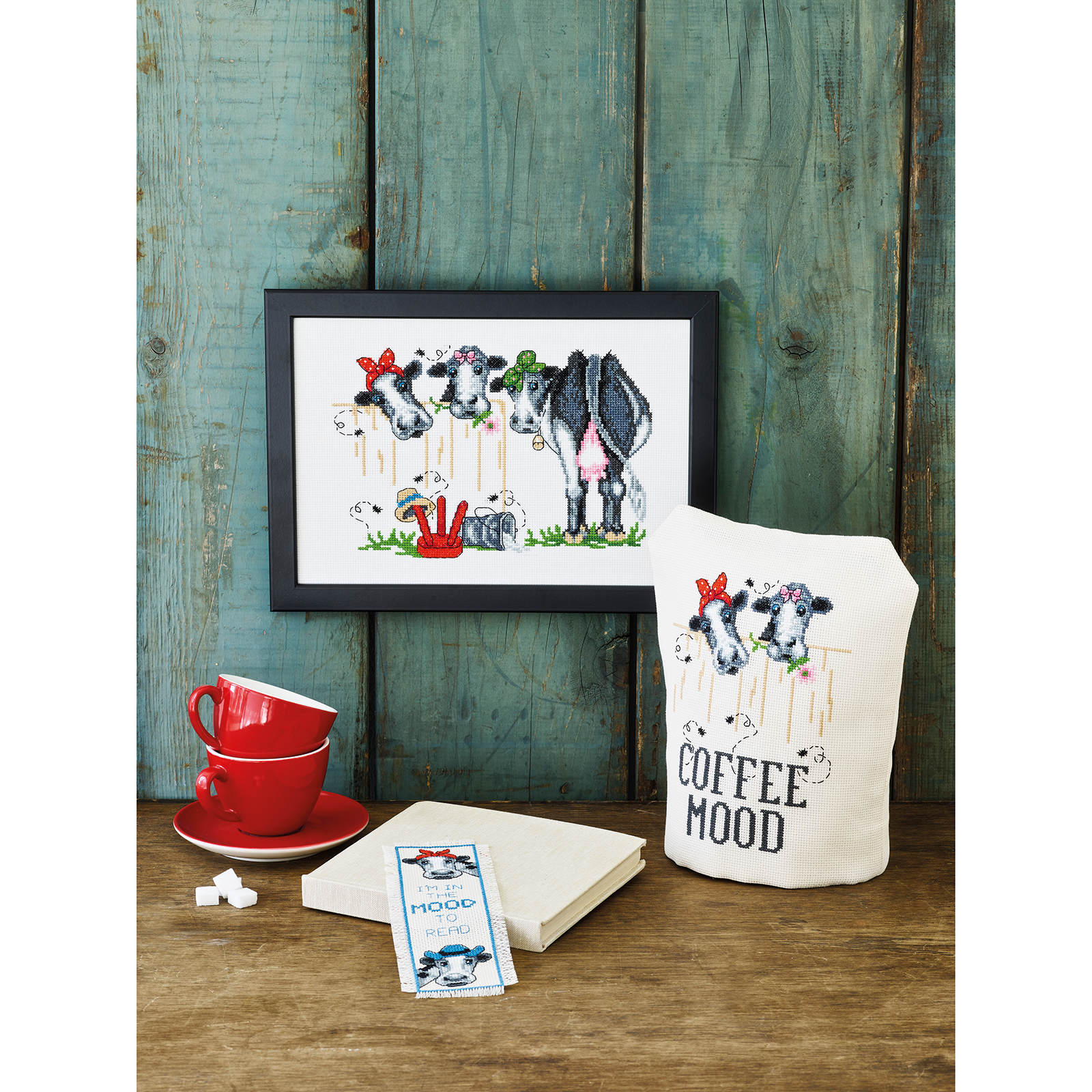 Permin 92-2323 Borduurpakket Koeien 29x20cm - STUK