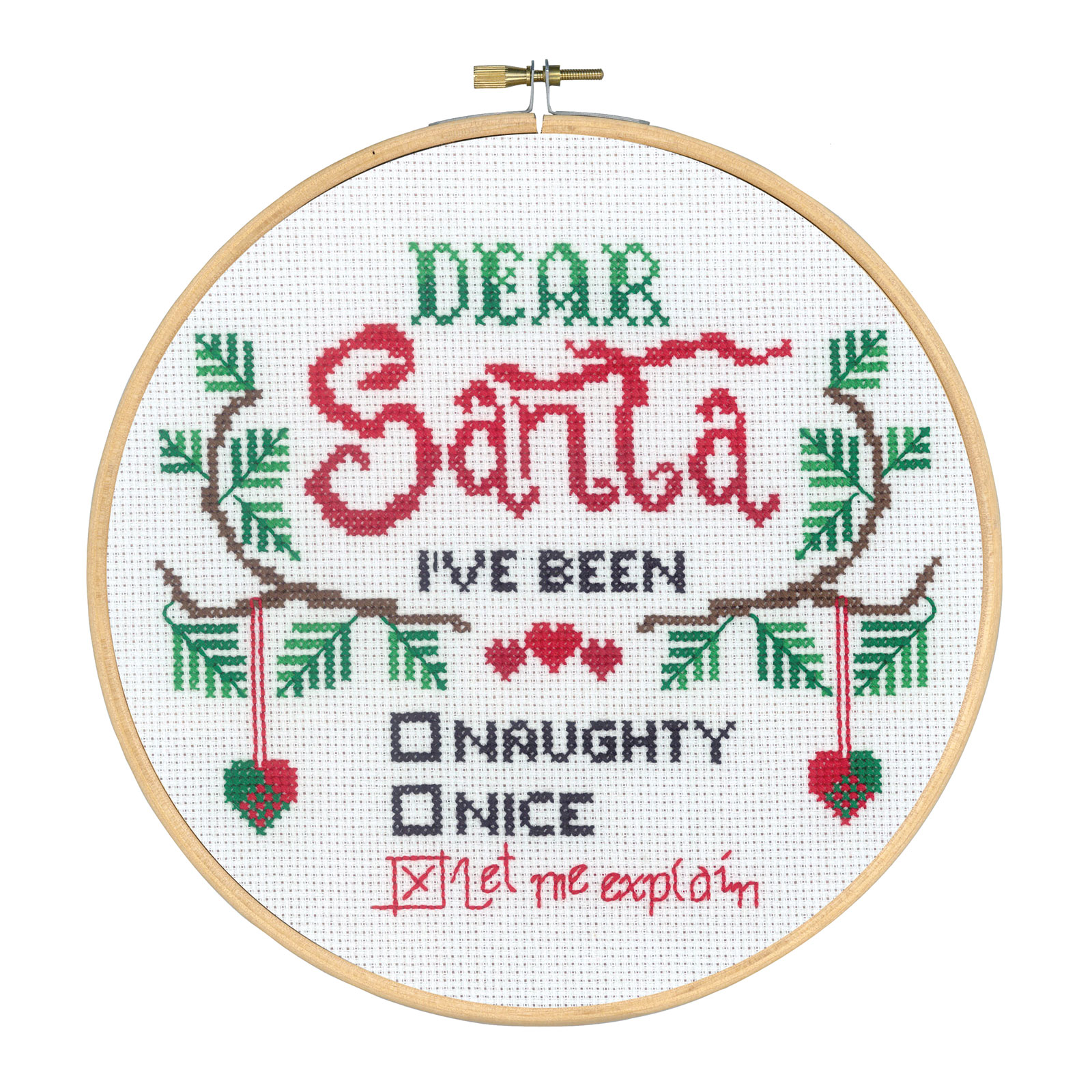 Permin 92-2657 Borduurpakket Dear Santa 20cm rond - STUK