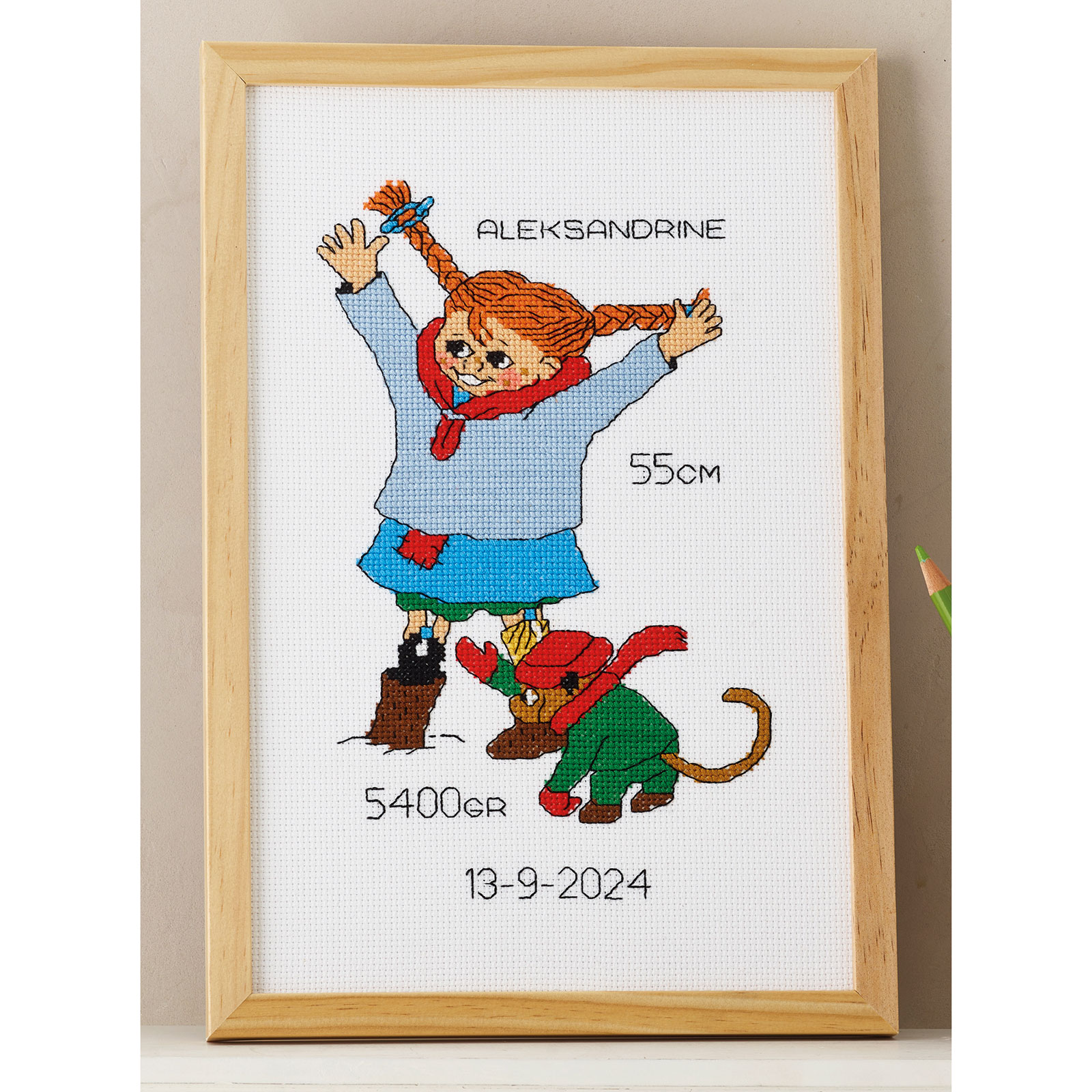 Permin 92-4597 Pippi in de sneeuw 20x30cm - STUK