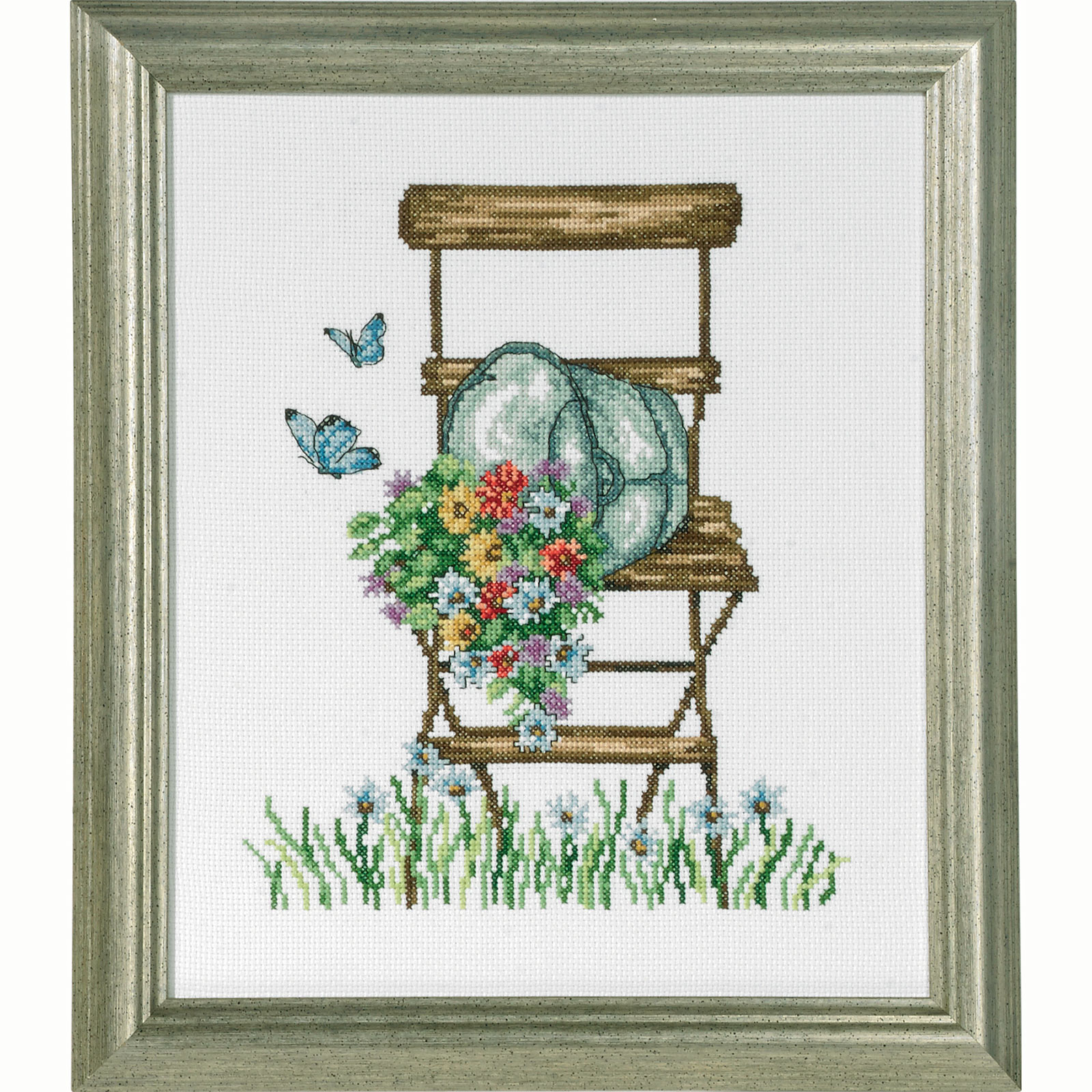 Permin 92-8104 Borduurpakket Stoel met bloemen 26 x 21 cm - STUK