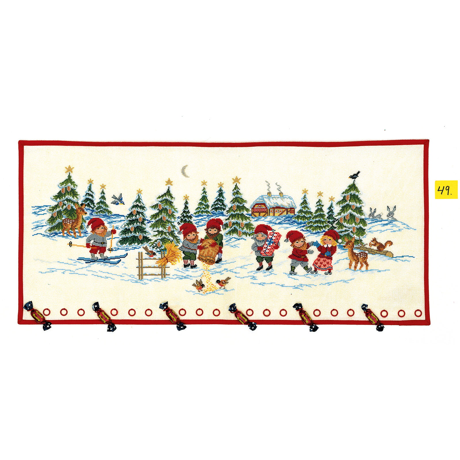 Permin 95-252 Borduurpakket adventskalender Elven in de sneeuw 40x95 cm - STUK