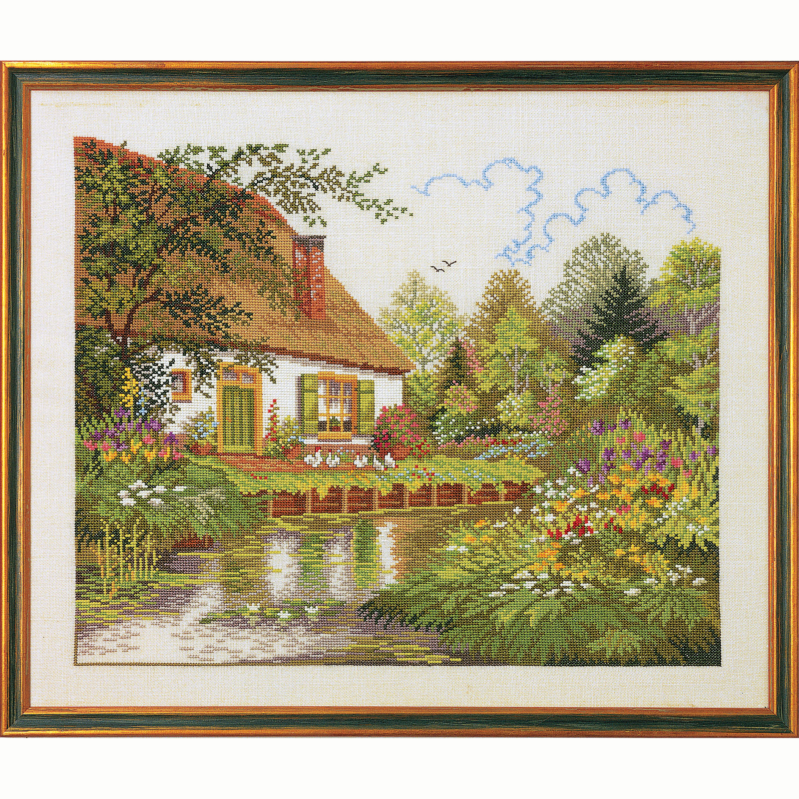 Permin 974-184 Borduurpakket huis & bosmeer 52x49 cm - STUK