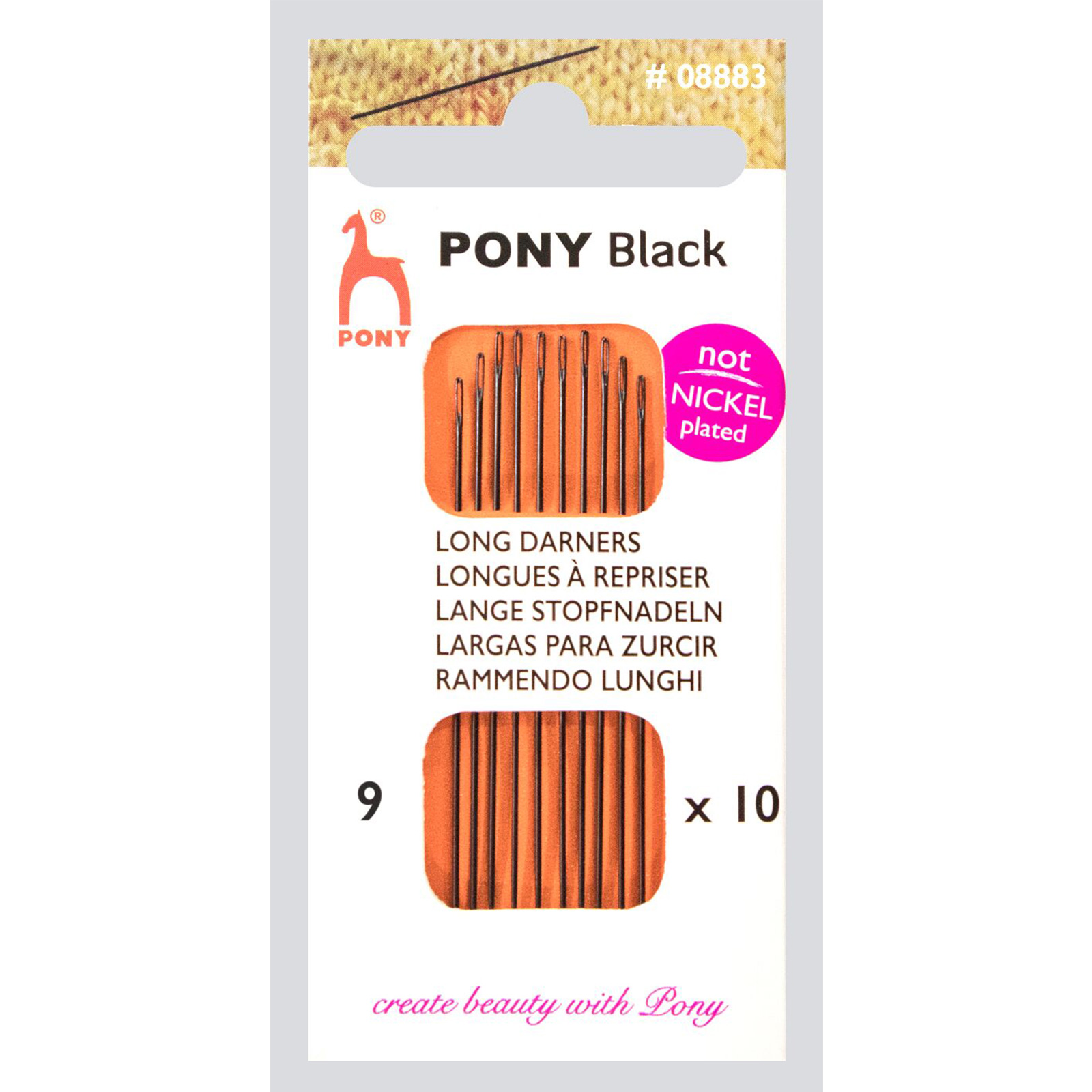 Pony 08883 Black Long Darners borduurnaalden voor dikkere garens 9 - Kaart