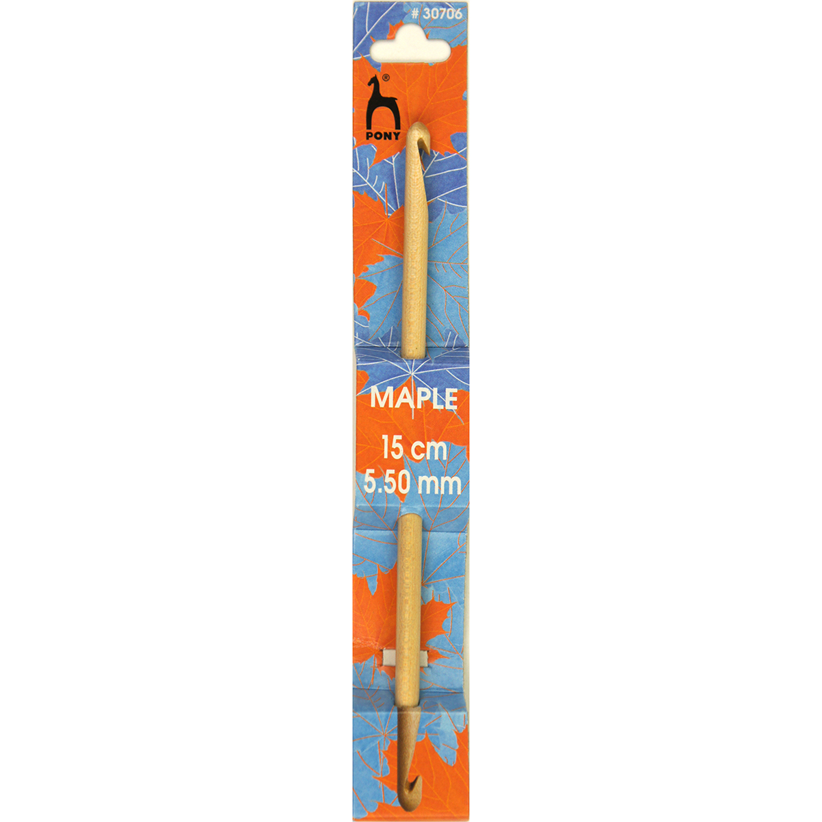 Pony 30706 Maple houten Tunische dubbelzijdige haaknaald 15 cm 5,5 mm - Kaart