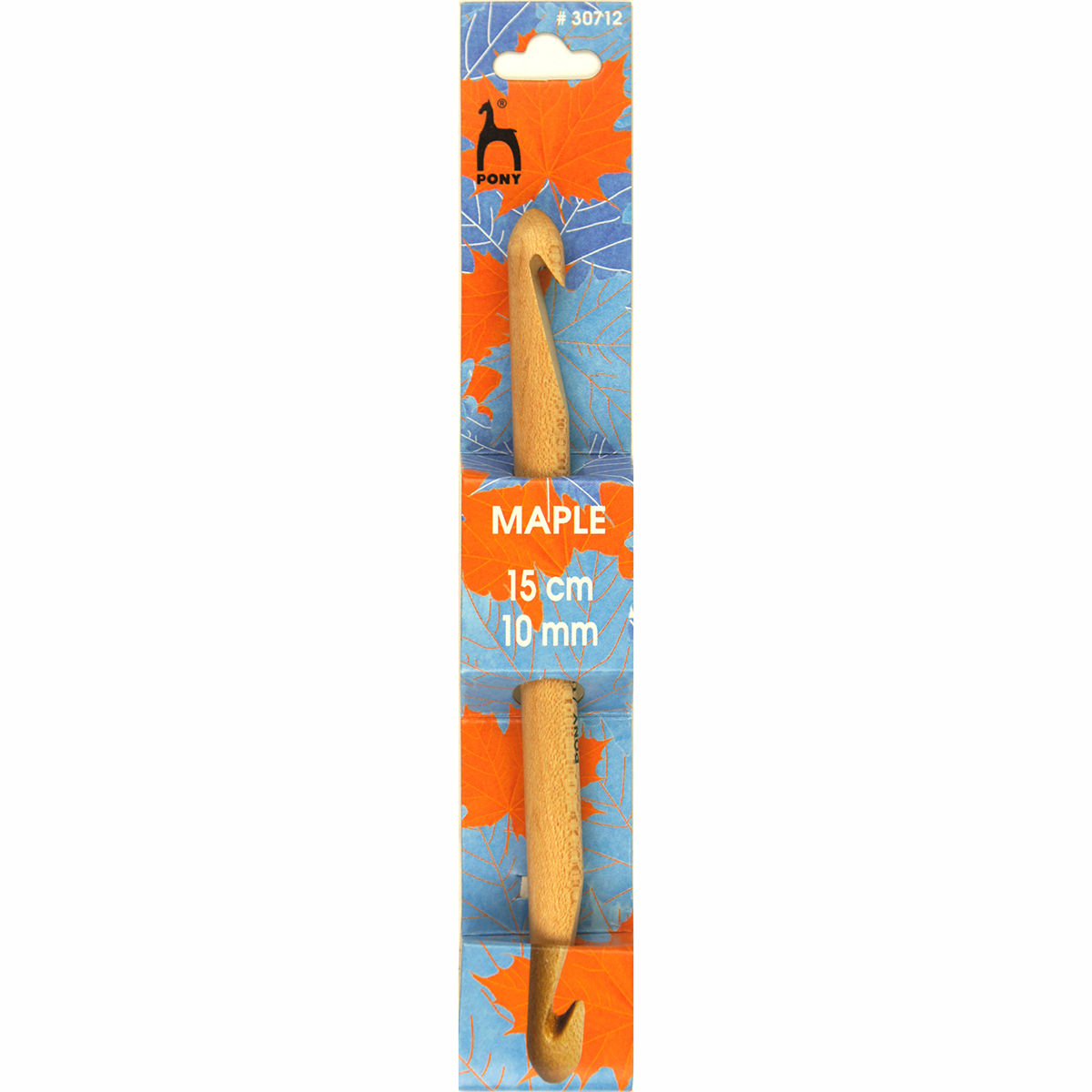 Pony 30712 Maple houten Tunische dubbelzijdige haaknaald 15 cm 10 mm - Kaart
