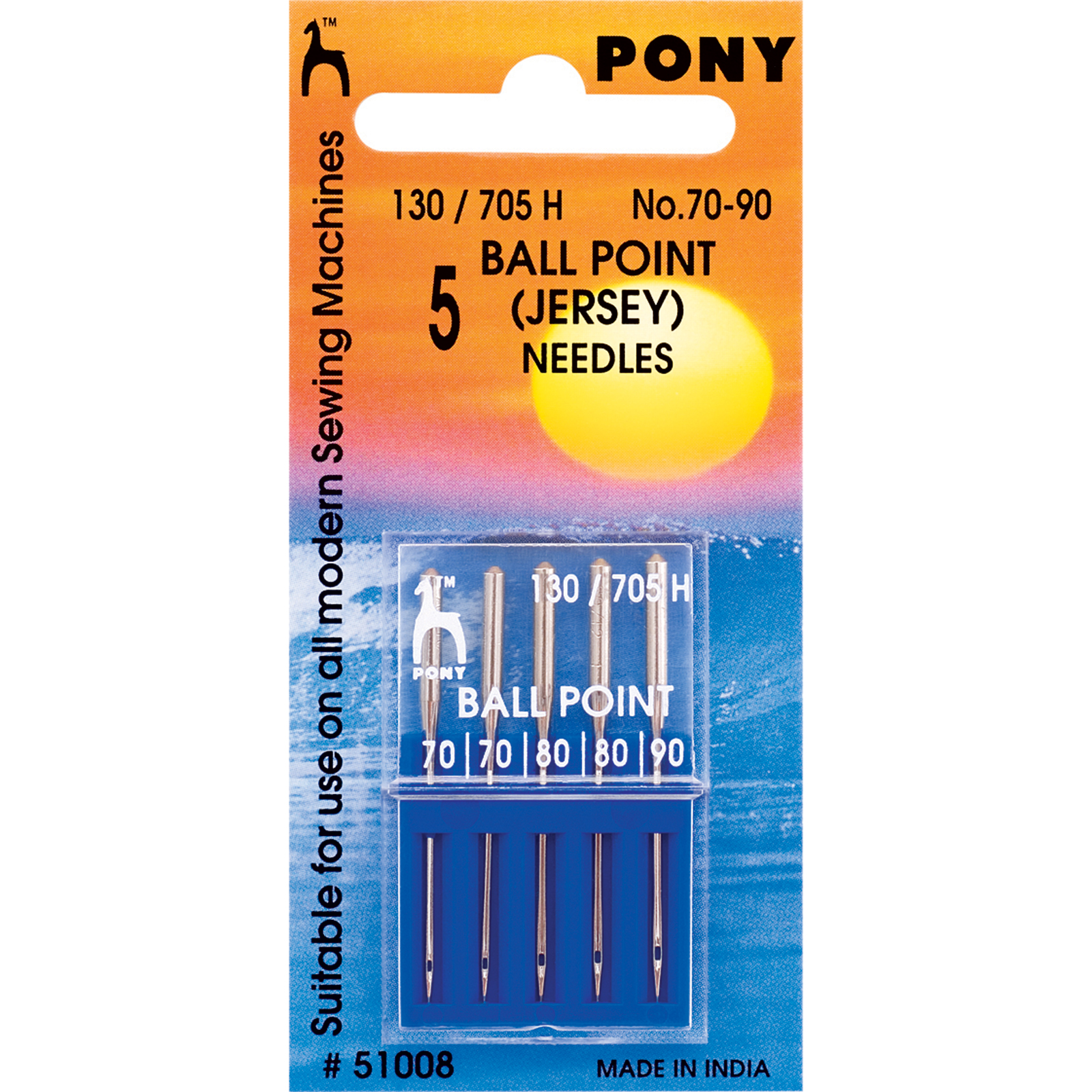 Pony 51008 Naaimachinenaalden ballpoint 70/90  assorti - 5 stuks - Kaart