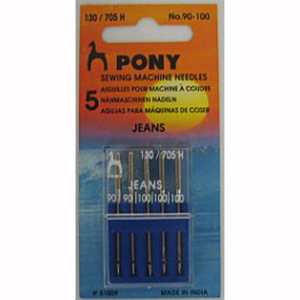Pony 51009 Naaimachinenaalden jeans 90/100  assorti - 5 stuks - Kaart