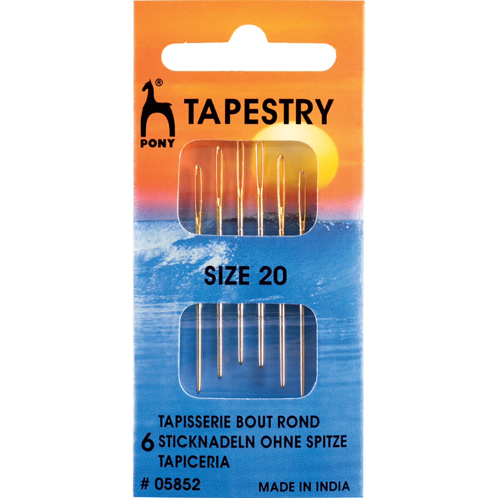 Pony 05852 Tapestry borduurnaalden met ronde punt 20 - Kaart