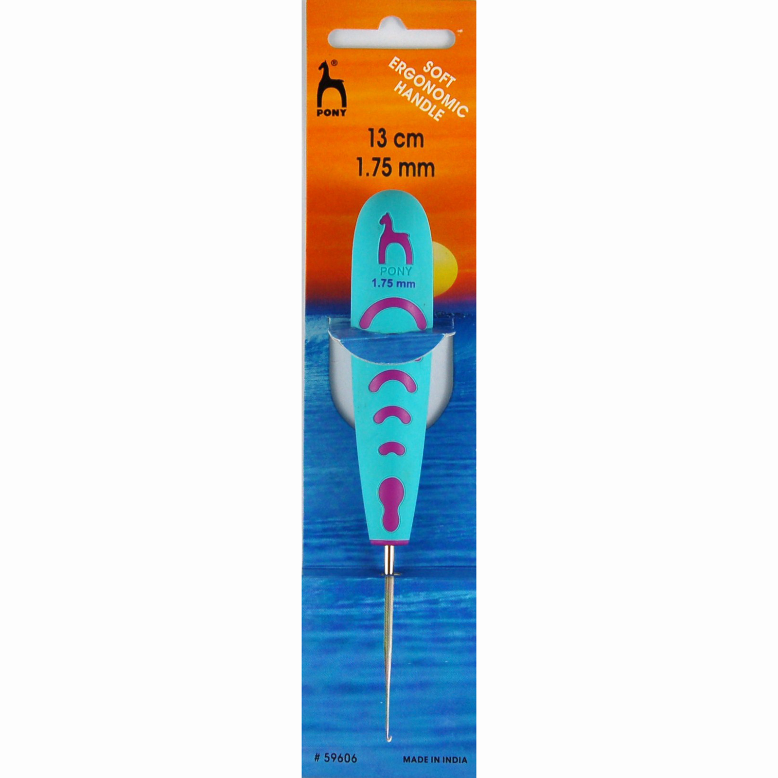 Pony 59606 Ergonomische haaknaald 13 cm 1.75 mm - Kaart