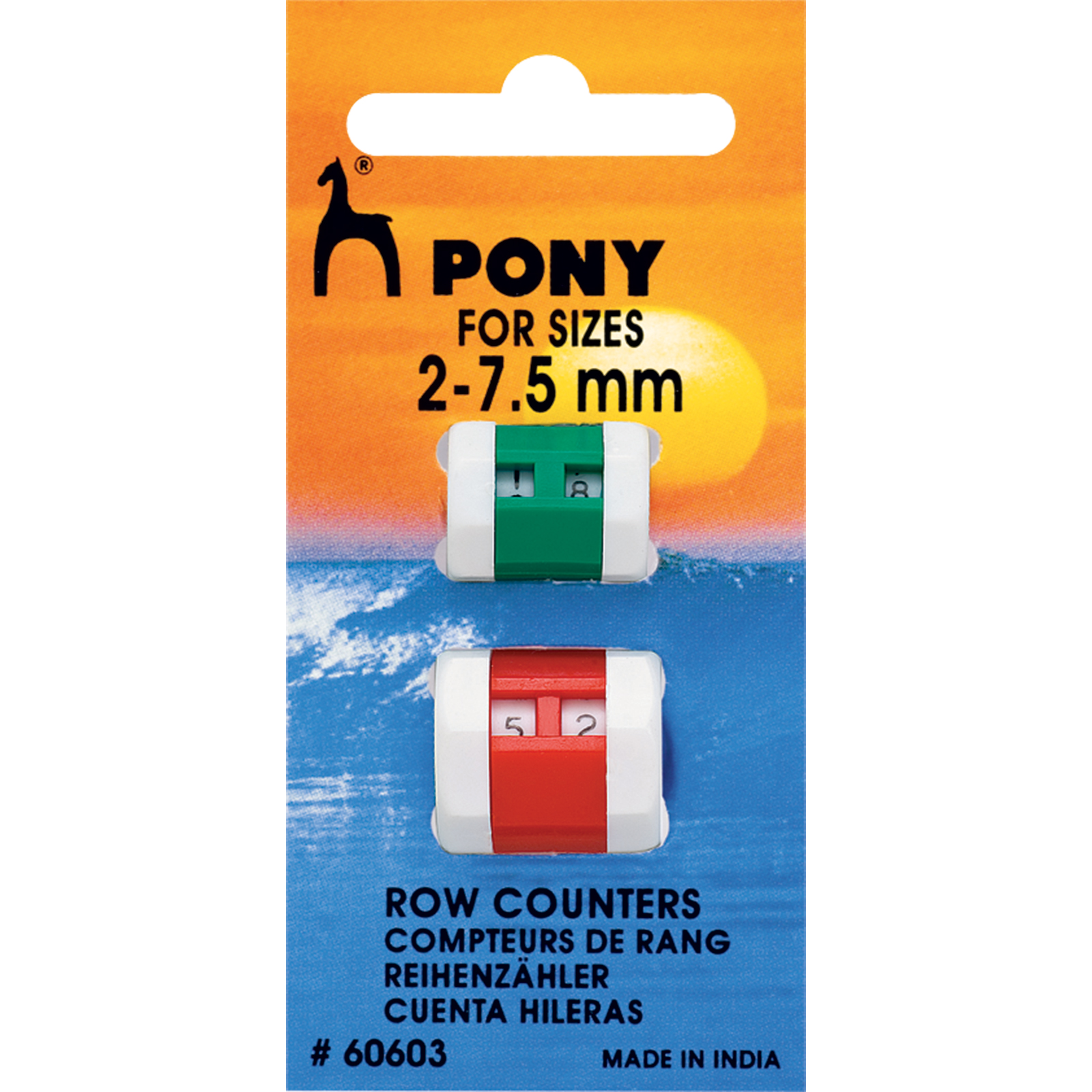 Pony 60603 Toerentellers 2,0 t/m 7,5 mm - 2 stuks - Kaart