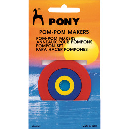 Pony 60642 Pom Pom makers, 3 stuks: 1,5 cm, 3cm en 5,5 cm - Kaart