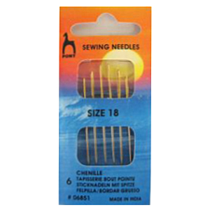 Pony 06851 Chenille borduurnaalden met punt 18 - Kaart