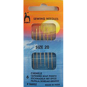 Pony 06852 Chenille borduurnaalden met punt 20 - Kaart