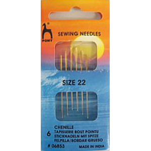 Pony 06853 Chenille borduurnaalden met punt 22 - Kaart