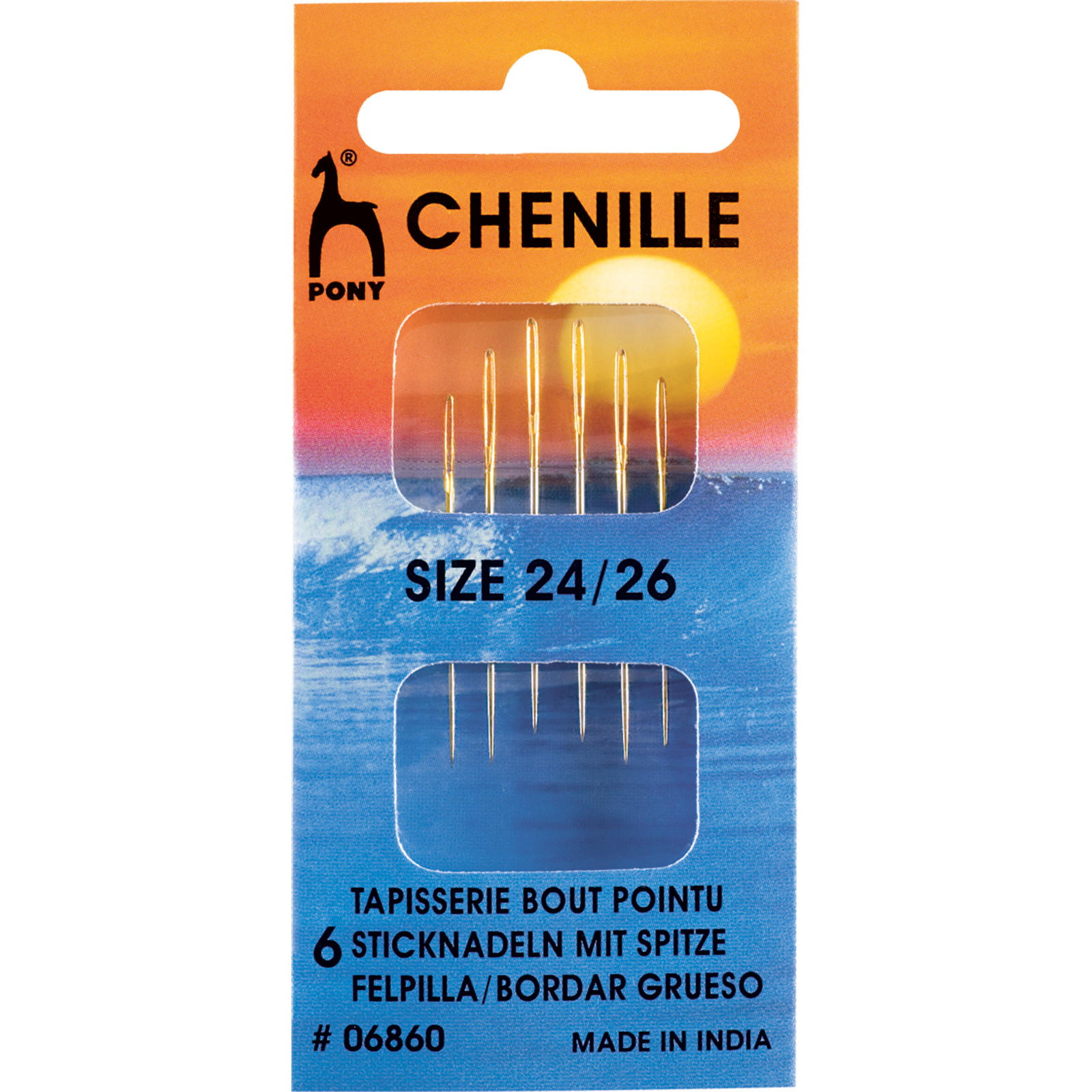 Pony 06860 Chenille borduurnaalden met punt 24/26 - Kaart