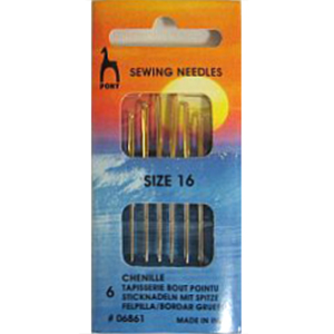 Pony 06861 Chenille borduurnaalden met punt 16 - Kaart