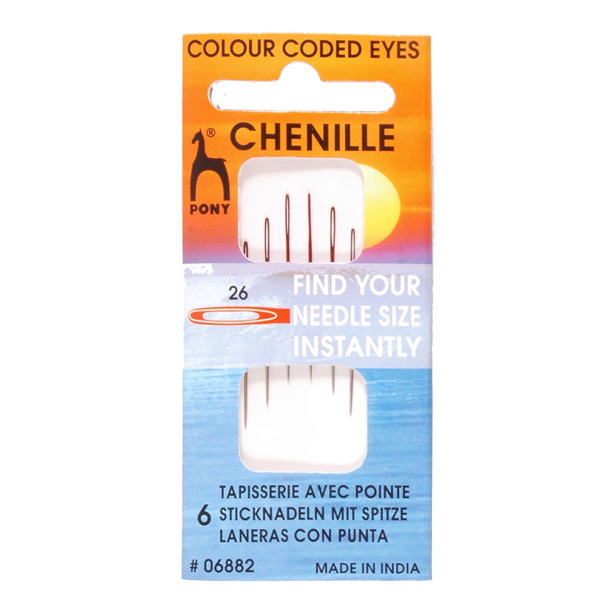 Pony 06882 Chenille Colour borduurnaalden met punt 26 - Kaart