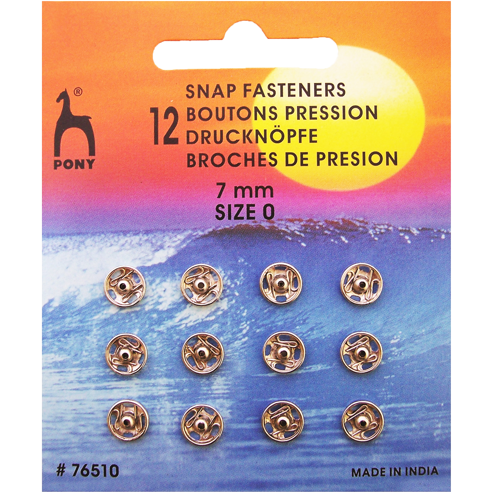 Pony 76510/01 Drukknopen nikkelvrij 7 mm zilver - 12 stuks - Kaart