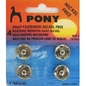 Pony 76516 Drukknopen nikkelvrij 15 mm zilver  - 5 stuks - Kaart