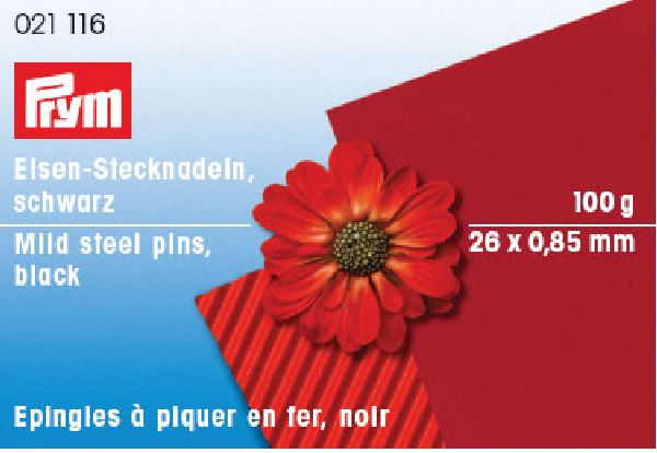 Prym 021116 Spelden ijzer 0,85 x 26 mm zwart - Doos