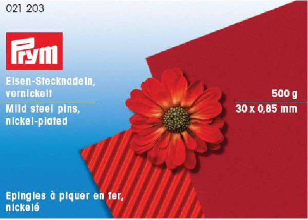 Prym 021203 Spelden ijzer No. 105 zilverkleurig 0,85 x 30 mm - Doos