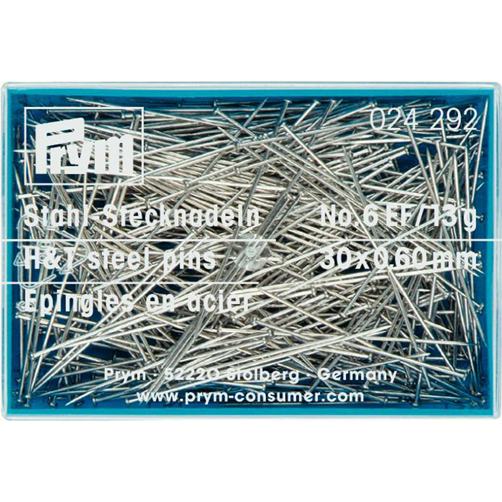 Prym 024292 Spelden staal gehard No. 6 EF 0,60 x 30 mm zilverkleurig - Doos