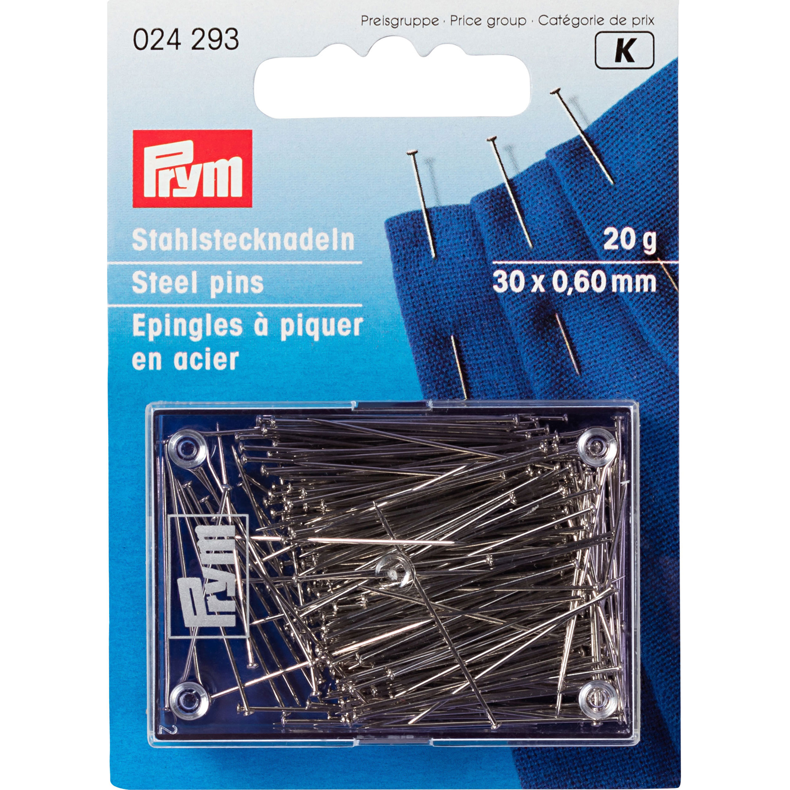 Prym 024293 Spelden staal gehard No. 6 EF 0,60 x 30 mm zilverkleurig - Kaart