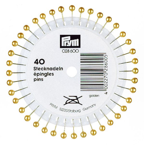 Prym 028600 Parelkopspelden staal gehard 0,58 x 40 mm goudkleurig - STUK