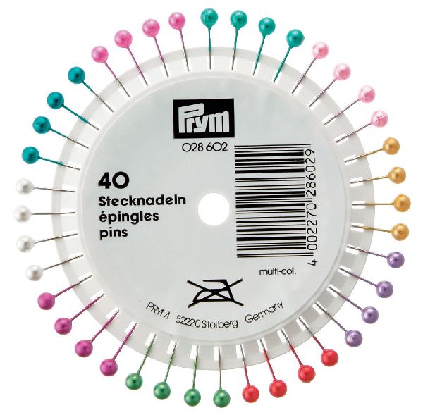 Prym 028602 Parelkopspelden staal gehard 0,58 x 40 mm ass. kleuren - STUK