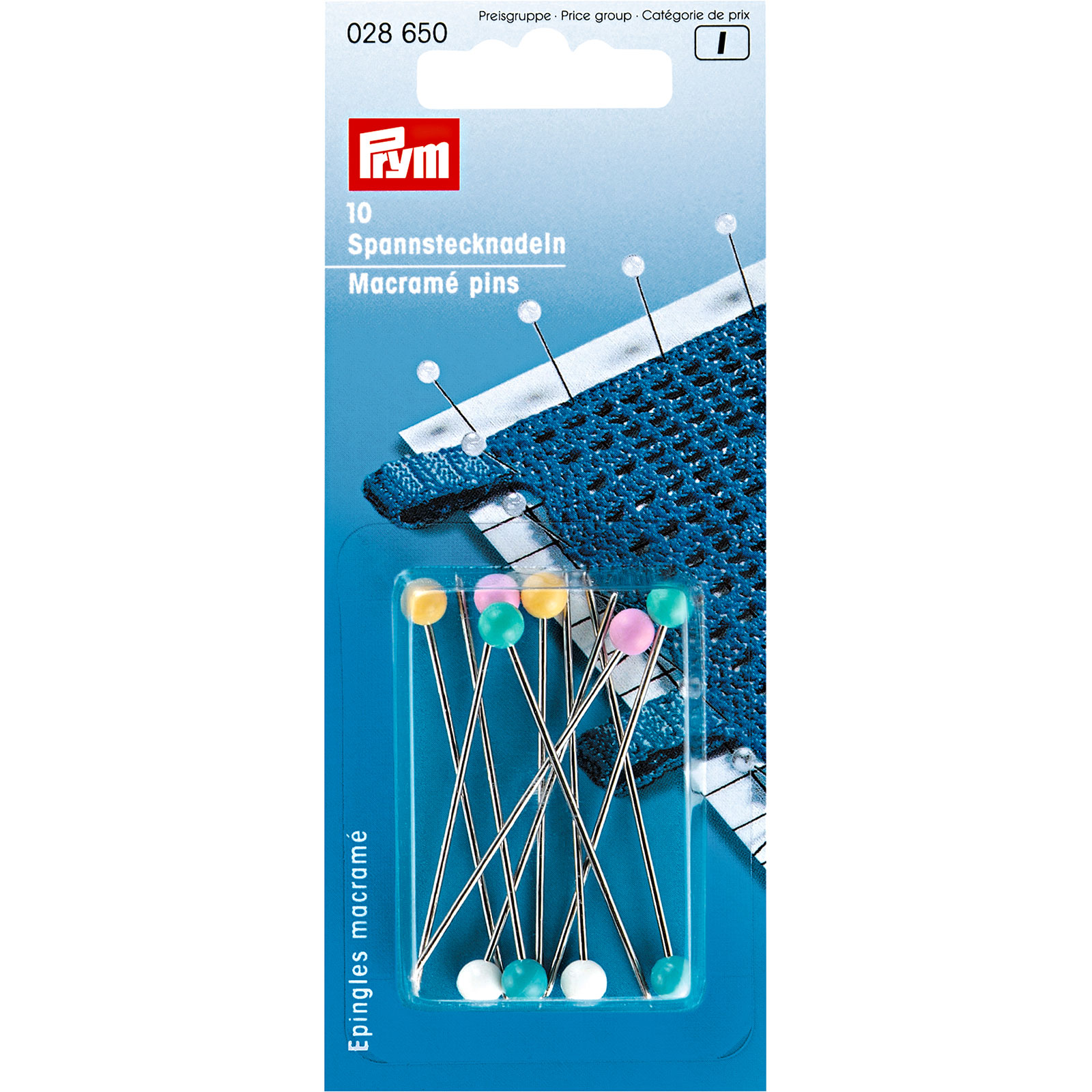 Prym 028650 Macraméspelden staal 1,15 x 55 mm zilverkleurig / ass. kleuren - Kaart