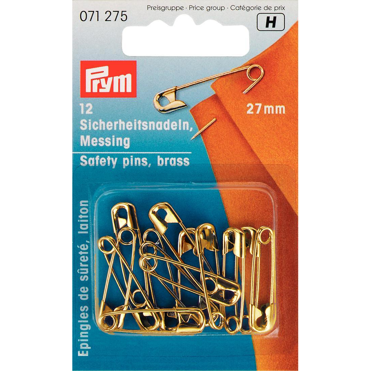 Prym 071275 Veiligheidsspelden MS No. 1 zilver kleurig 27mm - Kaart
