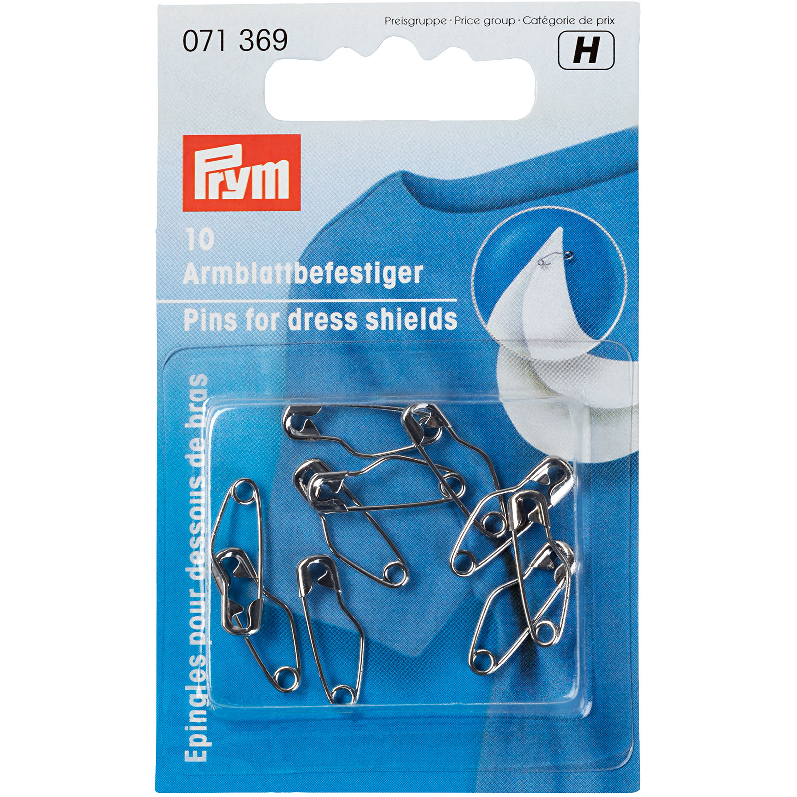 Prym 071369 Veiligheidsspelden voor sous-bras MS 19 mm zilverkleurig - Kaart