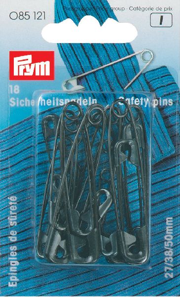 Prym 085121 Veiligheidsspelden staal No. 0-3 ass. 27/38/50mm zwart - Kaart