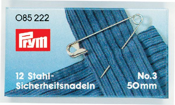 Prym 085222 Veiligheidsspelden staal No. 3 zilverkleurig 50 mm - STUK