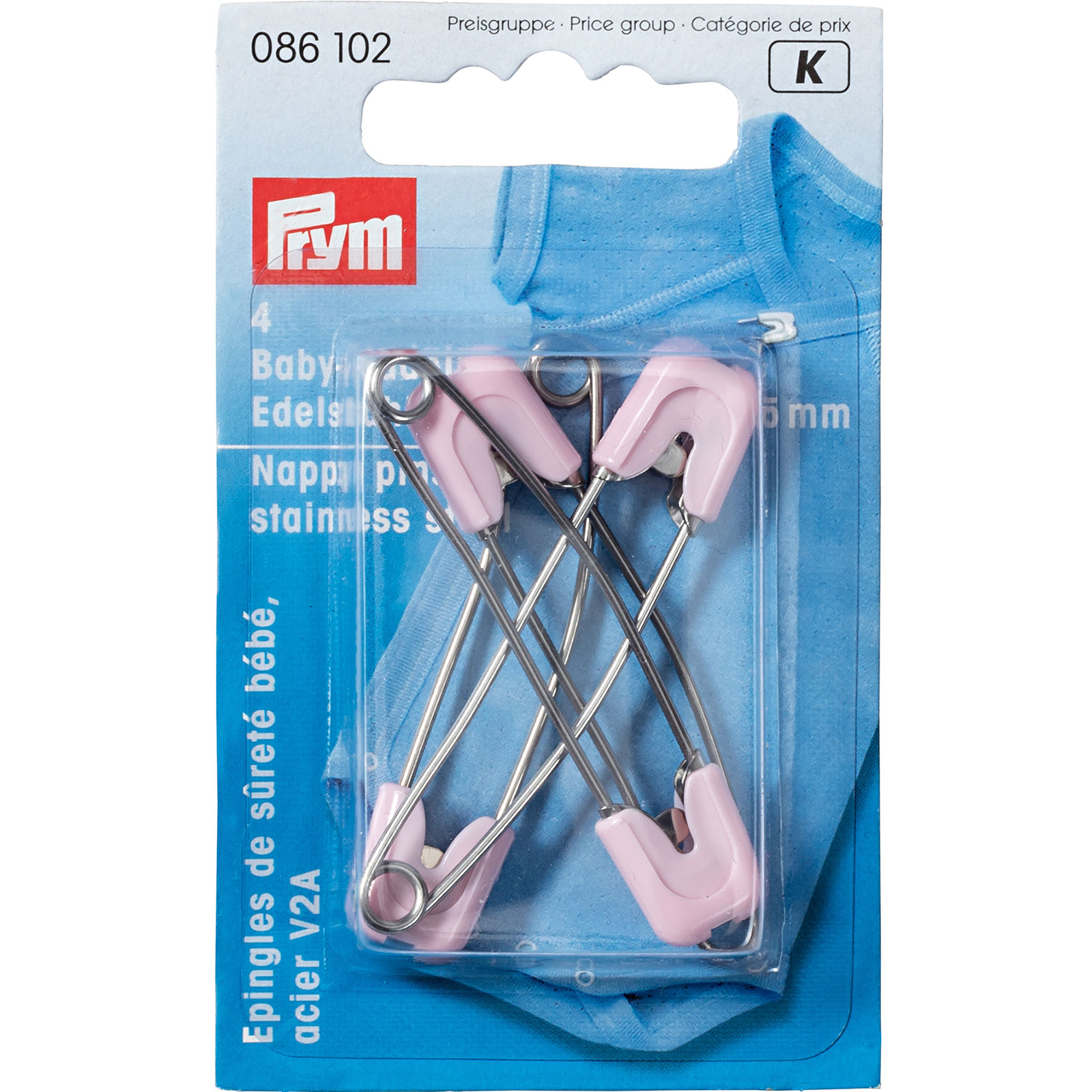 Prym 086102 Babyveiligheidsspelden edelstaal 55 mm roze - Kaart