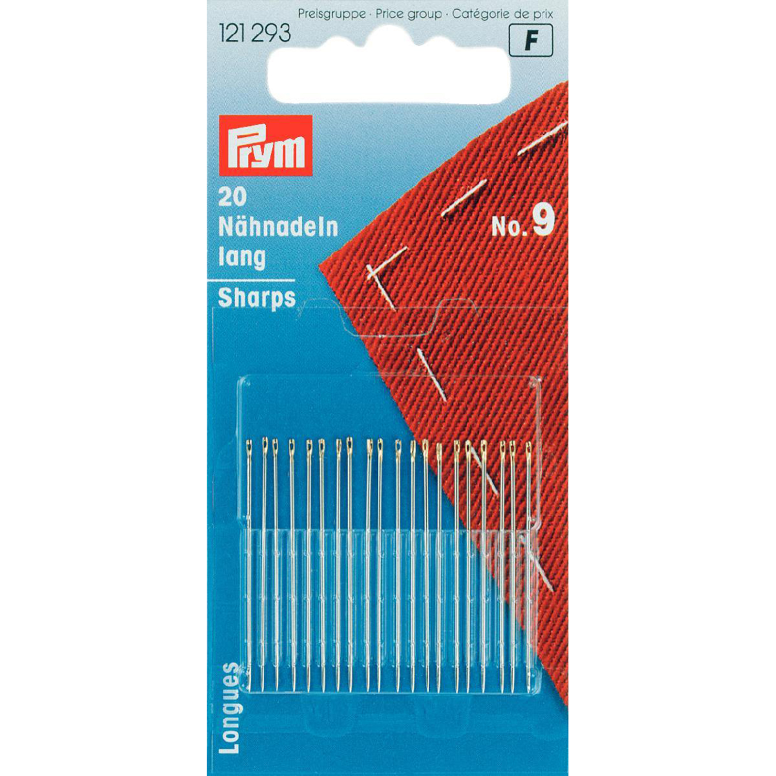 Prym 121293 Naainaalden lang staal No. 9 zilverkleurig 0,60 x 34 mm - Kaart
