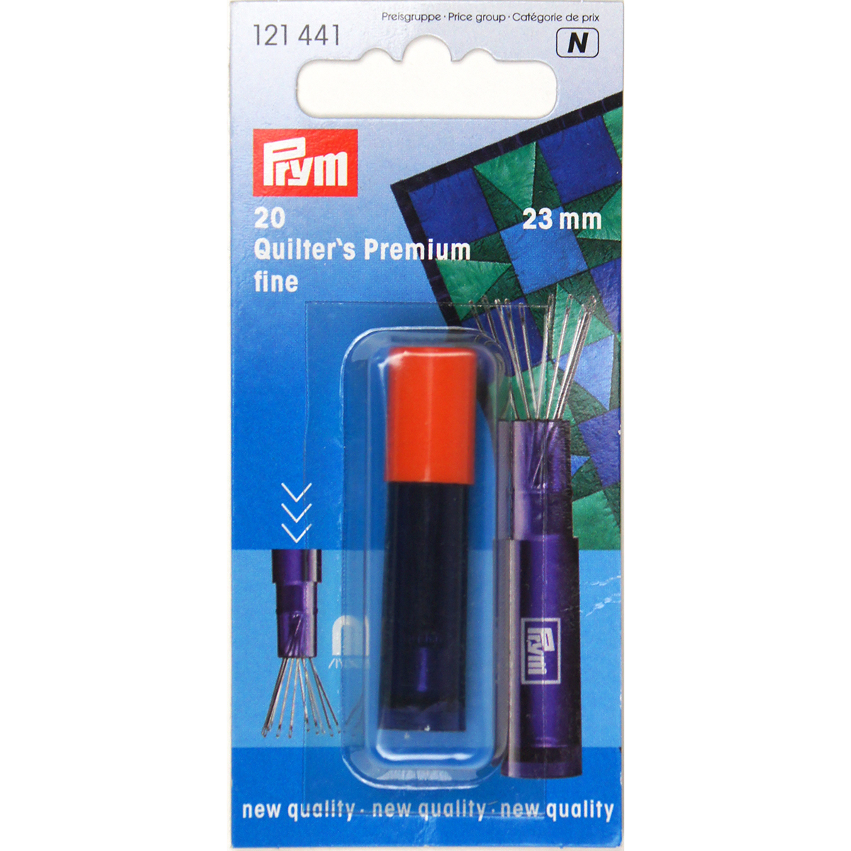 Prym 121441 Quiltingnaalden fijn 23 x 0,60 mm zilverkleurig - Kaart