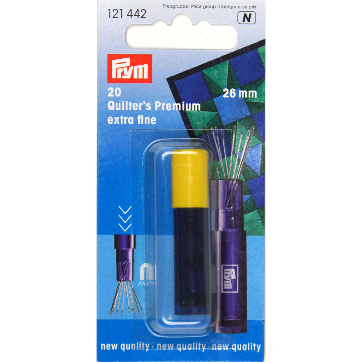 Prym 121442 Quiltingnaalden EF 26 x 0,53 mm zilverkleurig - Kaart